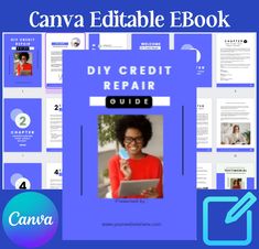 the canva editable ebook is shown with an image of a woman holding a tablet