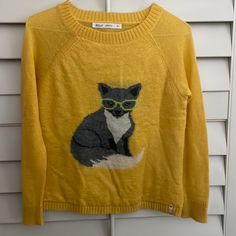 Adorable Fox Sweater, Never Worn, Small Petite Sweater Fox With Glasses, Fox Sweater, Petite Sweaters, Orange Fox, Sundance Catalog, Colorful Sweaters, Pullover Sweaters, Sweater Sizes, Fox