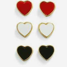 Lizzie Hearts, Art Nouveau Earring, Cheryl Blossom, Heart Studs, Heart Earrings Studs, The Villain, Bedroom Inspo, Gold Hoop Earrings, Unique Earrings