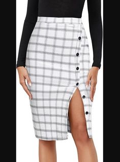 Skirts Plaid, High Waist Pencil Skirt, Skirt Knee Length, Work Skirts, Bodycon Midi, Shop Top, Fashion Brands