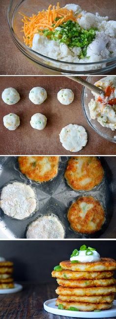 some food that is sitting on top of a pan and in front of other foods