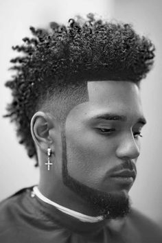 Mohawk For Men, Blowout Haircut, Men's Curly Hairstyles, Black Men Haircut