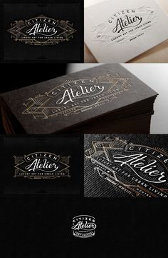 some business cards that are designed to look like they have been printed on the front and back