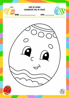 an easter egg coloring page with the words happy easter written in spanish and english on it