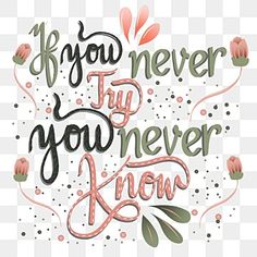 a quote that says if you never try to know, and the phrase is written in pink