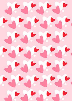 pink and red hearts on a pink background