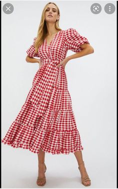 Dresses For Summer 2022, Outfits For 2023, Green Gingham Dress, Red Gingham Dress, Pink Gingham Dress, Lime Green Dress, Dresses For Summer, Cute Spring Outfits, Lemon Dress