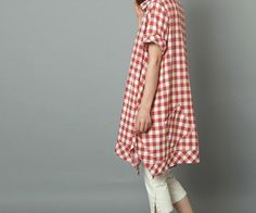 Pink plaid oversize linen sundress Grid summer cotton dressThis dress is made of cotton linen fabric, soft and breathy, suitable for summer, so loose dresses to make you comfortable all the time.Measurement: Size M length 84cm / 32.76" Shoulder 40cm / 15.6" Bust 104cm / 40.56" Sleeve Length 21cm / 8.19" Armhole 41cm / 15.99" Cuff 37cm / 14.43" hem 162cm / 63.18" Size L length 85cm / 33.15" Shoulder 41cm / 15.99" Bust 108cm / 42.12" Sleeve Length 22cm / 8.58" Armhole 42cm / 16.38" Cuff 38cm / 14. Plus Size Linen Dress, Summer Cotton Dress, Dresses To Make, Linen Sundress, Loose Dresses, Cotton Dress Summer, Cotton Linen Fabric, Loose Dress, Pink Plaid