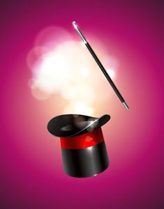 Vector illustration, magician hat and magic wand, mysterious performance Magician Hat, Vector Free, Vector Illustration, Hats, Quick Saves