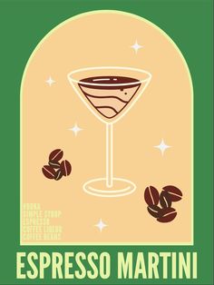 an advertisement for espresso martini with almonds