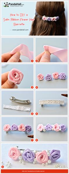 instructions for how to make flower hair clips