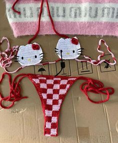 Hello Kitty Crochet Bathing Suit, Anisa Core, Mode Zara, Hello Kit, Beach Wear Outfits, Halloween Sale