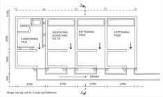 a drawing shows the size and layout of a kitchen with two separate areas for storage