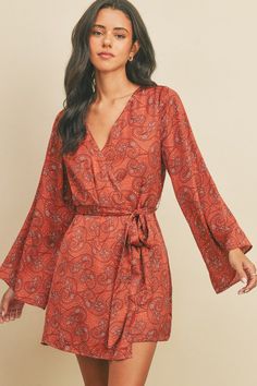 Fall Party Dress, Elan Dress, Fall Fashion Staples, Paisley Kimono, Kimono Dress, Mini Wrap Dress, Winter Dresses