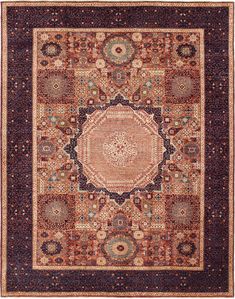 Stock #: 120744 Design: Mamluk Technique: Hand-Knotted Dimensions: 9' x 11'6'' Type:  Anatolian Traditional, Geometric & Rectangle Foundation: Cotton Field Color: Rust Border Color: Navy Material: 100% Wool Pile  Made In: Pakistan Details: Pakistanian rugs have a fascinating history spanning over a thousand years. Pakistan Rugs are Hand Knotted by skilled Women Artists all over the villages of Pakistanian Especially from northern and western cities, with the special techniques and With vegetable dyes, fruit dyes, natural dyes and organic dyes. Pakistanian rugs reflect diverse cultural influences. Nomadic groups like the Pashtuns and Turkmen, weaving intricate patterns, vibrant colors, and meaningful symbols, gave life to this art. Creating rugs such as Baluch, Herat, and Turkmen, each with Geometric Rugs, Cotton Fields, Pakistani Rugs, Women Artists, Traditional Rug, Geometric Rug, Traditional Rugs, Female Artists, Anatolian Rug