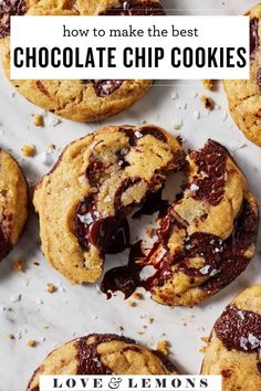 chocolate chip cookies with text overlay that says how to make the best chocolate chip cookies