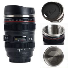 PRICES MAY VARY. The creative mug design is a 1:1 replica of CN Lens EF 24-105mm f / 4L IS USM Lens. Food grade ABS plastic materials outside is 100% BPA free and extra-fine stainless steel interior with 13.5oz / 400ml Capacity when filled up. Sipping lid is convenient for drinking coffee or beverages. Greatest Gift:Perfect unique gift for the every one in your life, especially a Photographer. They'll love this novelty mug set. Great birthday, holiday & graduation gift. Ideal for videographers, Camera Lens Mug, Camera Mug, Thermos Coffee Mug, Steel Thermos, Photo Coffee, Cotton Bra, Stainless Steel Thermos, Canon Lens, Novelty Mugs