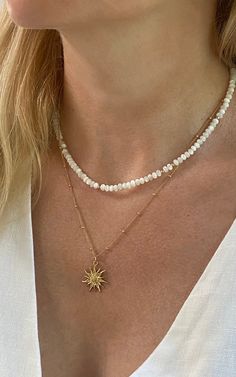 14kt Gold Filled Sun Necklace. Delicate Summer Necklace. Beach - Etsy Summer Dress Jewelry, Beach Layered Necklaces, Natalie Zacek Jewelry, Summer Gold Necklace, Tangled Sun Necklace, Beach Gold Jewelry, Gold Jewelry Summer, Sun Gold Necklace, Gold Summer Jewelry