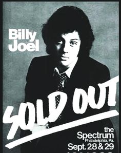 an advertisement for billy jodel's album, sold out the specturm