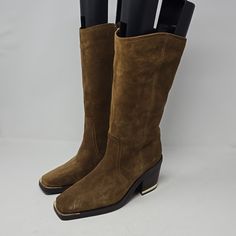 Vince Camuto Babellie Suede Brown Western Women’s Boots Brand New Without Box Zip Side Squared Toe Some Sticker Residue. You Have A Question Don't Hesitate To Ask. Spring Workwear Heeled Boots With Suede Lining, Casual Suede Boots With Square Toe, Suede Mid-calf Boots For Workwear In Spring, Spring Suede Square Toe Heeled Boots, Spring Square Toe Suede Heeled Boots, Mid Calf Suede Boots, Western Women, Leather Heeled Boots, Suede Leather Boots