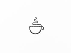 a drawing of a coffee cup with steam coming out of it's top and bottom