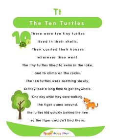 the ten turtles poem for kids