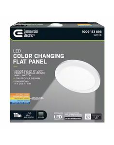 an image of a white light that is in the packaging for a ceiling lamp fixture