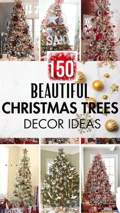 Christmas Trees Decor Ideas, Christmas Decorations On A Budget, Small Christmas Decor, Christmas Tree Poinsettia, Modern Christmas Trees, Easy Diy Christmas Decorations, Woodland Christmas Tree, Christmas Tree Decorating Themes, Classic Christmas Tree