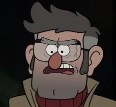 an animated man with glasses and a beard