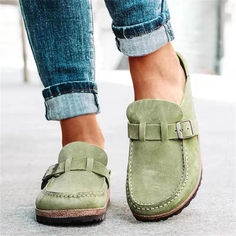 Shoes Women Retro Shoes Slip on Mules Ladies Comfort Flats Female New Plus Size 43 Casual Men Summer Types Of Sandals, Slides For Women, Carlo Scarpa, Buckled Flats, Summer Flats, Casual Flat Shoes, Estilo Chic, Retro Shoes, Casual Flats