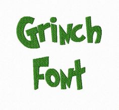 the words grin font are green and white