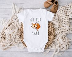 Fox Baby Onesie, Oh For Fox Sake Baby Bodysuit, Hipster Baby Outfit, Baby Shower Gift Fox Themed Baby Shower Ideas, Fox Theme Baby Shower Ideas, Fox Themed Baby Shower Boy, Fox Baby Shower Theme, Fox Themed Nursery, Fox Baby Clothes, Premie Baby, Hipster Baby Clothes, For Fox Sake