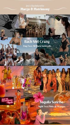 many different pictures of women in bathing suits and swimsuits, with the caption's names below them