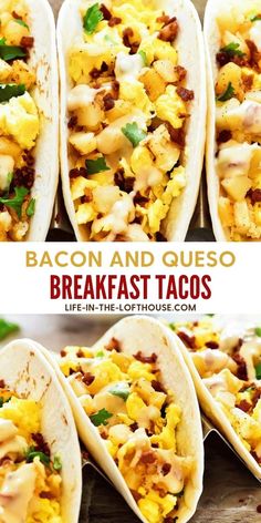 bacon and quesadilla breakfast tacos are the perfect way to start your day