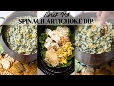 spinach artichoke dip recipe in a pot