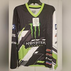 Monster Energy Shirt Men's Size Small Long Sleeve Arenacross Jersey Logo V-Neck Motocross Monster Jam Supercross Motorcycle Racing Monster Energy Supercross, Monster Jam, Jersey Logo, Motorcycle Racing, Monster Energy, Medium Long, Motocross, Jam, Mens Shirts