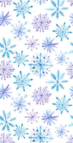 snowflakes on a white background with blue and purple colors in the middle,