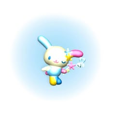 a cartoon bunny flying through the air