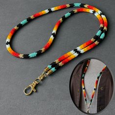 a dog leash with colorful braiding on it