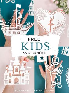 free kids svg cut files for paper crafts with the text, free kids svg bundle