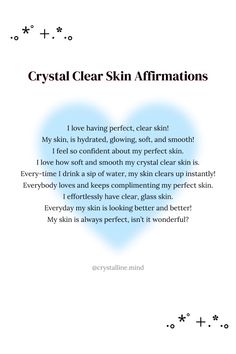 the back cover of crystal clear skin affirmations