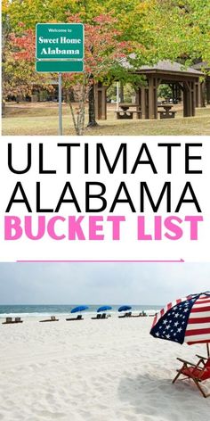 the ultimate bucket list for the ultimate vacation in the united states, including beach chairs and umbrellas