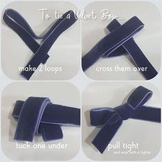 instructions for how to tie a velvet bow