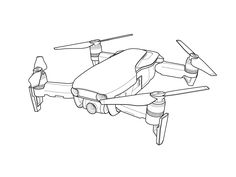 a black and white drawing of a flying device