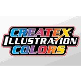 the logo for createx illustration colors is shown in black and white, with colorful letters on