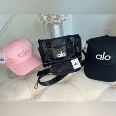 Never Worn Crossbody Mini Duffle With White Logo Ballet Pink Hat Sold Out Online Black Hat Also Beautiful Closet Staple Beautiful Closets, Ballet Pink, Yoga Accessories, Pink Hat, Closet Staples, Black Hat, Mini Crossbody, Alo Yoga, Pink White