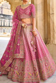 Pink Bridal Lehenga, Latest Bridal Lehenga Designs, Blouse Lehenga, Bridal Lehenga Designs, Raw Silk Lehenga, Latest Bridal Lehenga, Wedding Lehenga Designs, Bridal Lehenga Red, Pink Lehenga