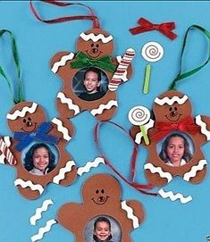 christmas ornament shaped like gingerbread cookies with candy canes