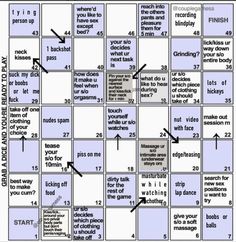 a game board with words on it and two arrows pointing to the numbers in each