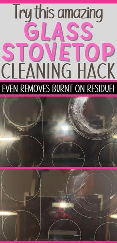 How to clean a black stove top quickly and easily. Best cleaner for glass stove top from stuff you already have at home. Home maintenance - house cleaning hacks to clean a glass stove top - Burnt residue will disappear! Cleaning Glass Stove Top, Stove Top Cleaner, Glass Top Stove, Clean Stove Top, Clean Stove, Glass Cooktop